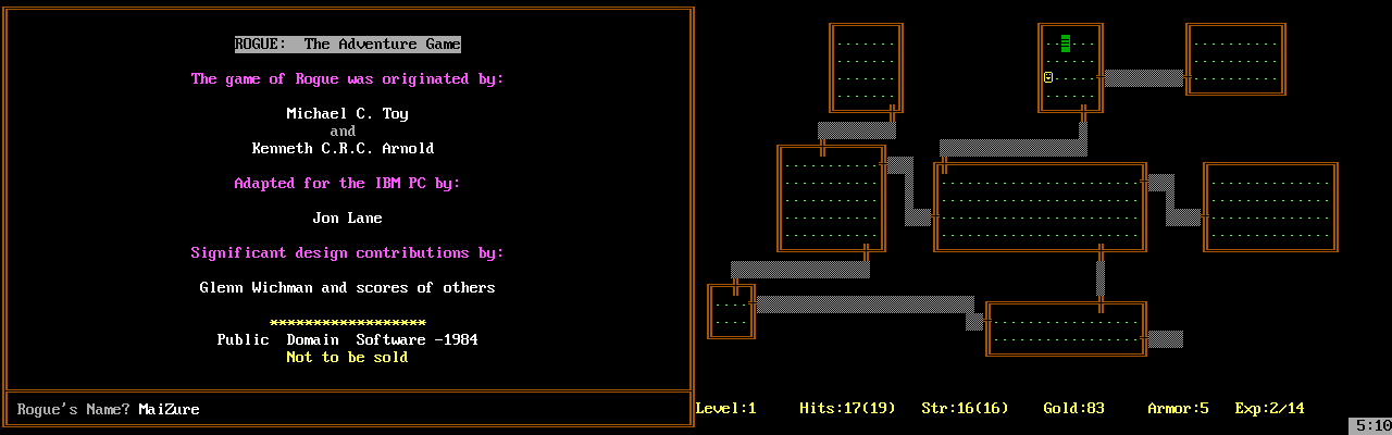 Rogue (1980), the original Roguelike